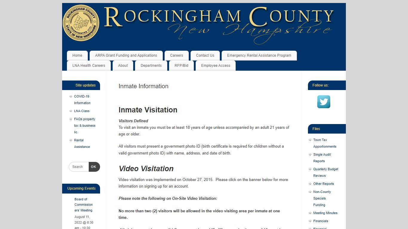 Inmate Information – Rockingham County, NH